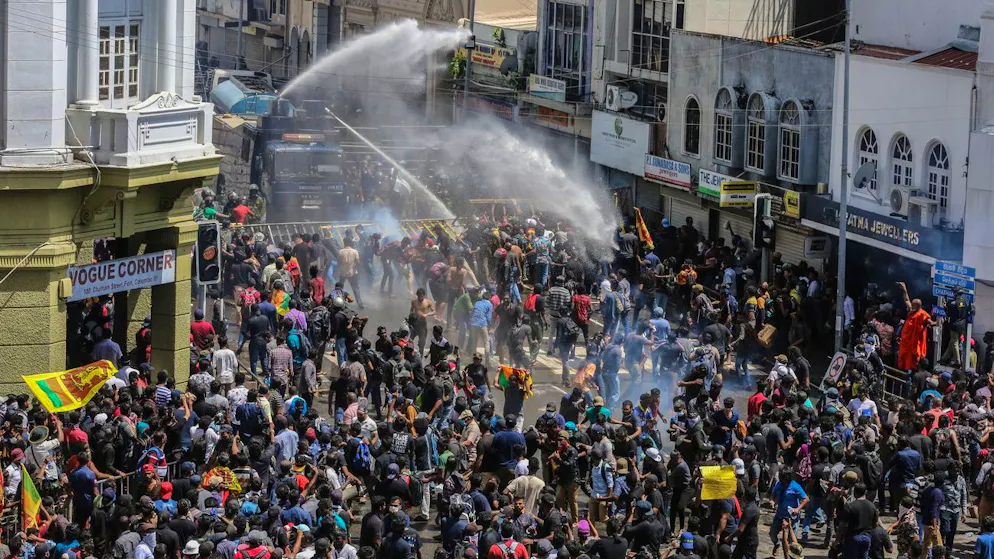 Massenproteste in Colombo, Sri Lanka, am 9. Juli 2022. 