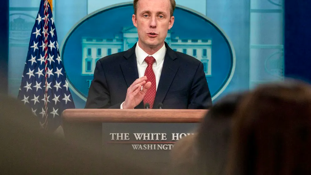 ARCHIV - Jake Sullivan, nationaler Sicherheitsberater des Weißen Hauses, spricht bei einem Pressebriefing im Weißen Haus. Foto: Andrew Harnik/AP/dpa