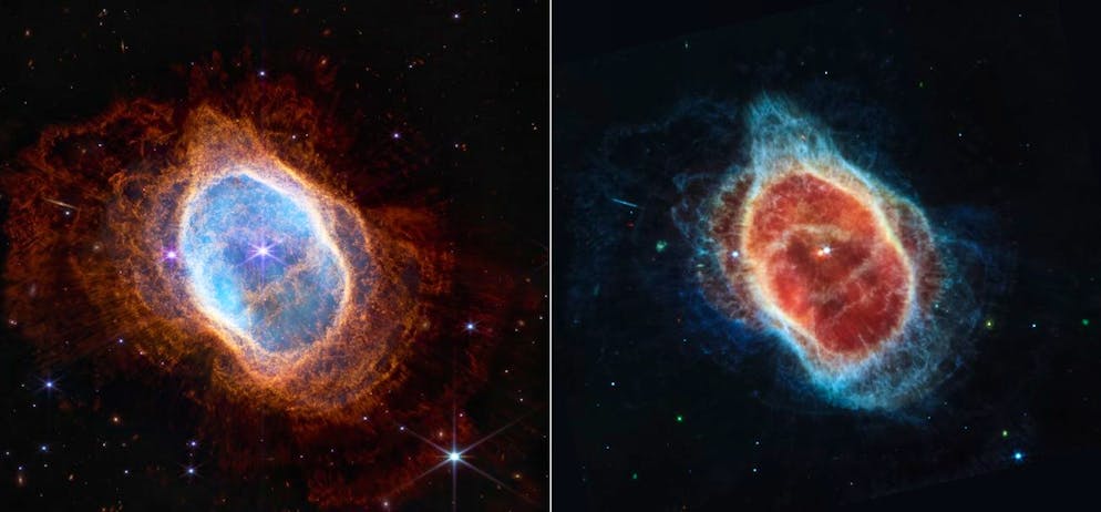 Ecco le spettacolari foto del telescopio spaziale Webb. La nebulosa catalogata come NGC 3132 e conosciuta informalmente come la Nebulosa dell'Anello Meridionale.