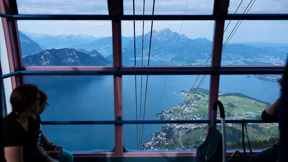 Blick aus der Seilbahn, die Weggis mit Rigi Kaltbad verbindet und die ersetzt werden soll. (Archivaufnahme)
