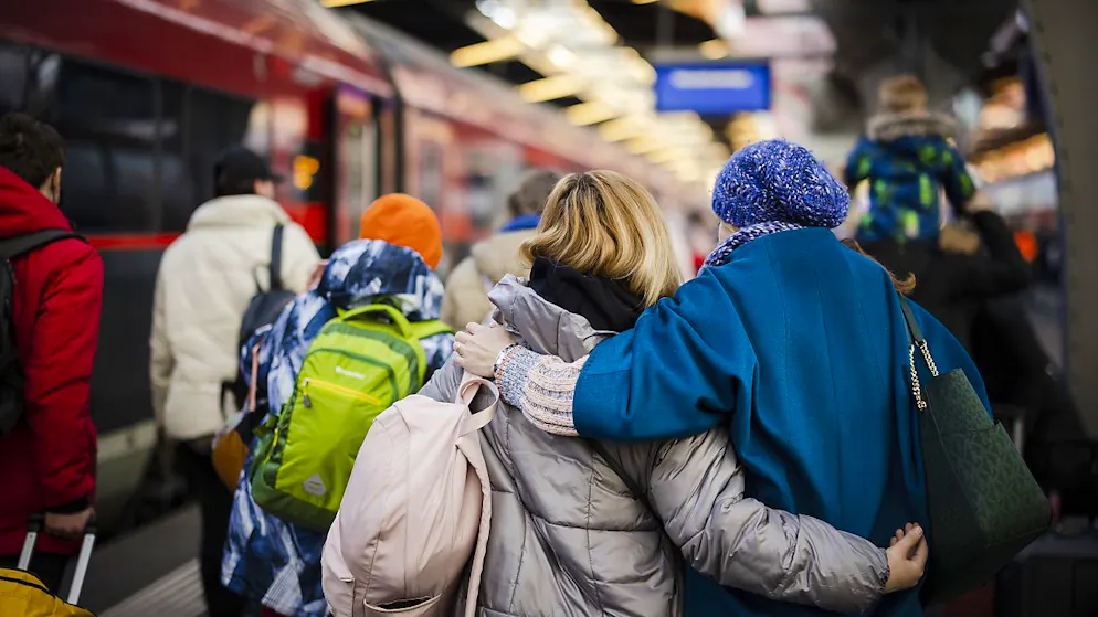 Ukrainische Flüchtlinge bei ihrer Ankunft in Zürich im März dieses Jahres. (Archivbild)
