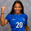 ASHBY DE LA ZOUCH, ENGLAND - JULY 06: Delphine Cascarino of France poses for a portrait during the official UEFA Women's Euro England 2022 portrait session on July 06, 2022 in Ashby de la Zouch, England. (Photo by Ben Hoskins - UEFA/UEFA via Getty Images)