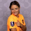 WORSLEY, ENGLAND - JULY 06: Danielle van de Donk of The Netherlands poses for a portrait during the official UEFA Women's EURO 2022 portrait session on July 06, 2022 in Worsley, England. (Photo by Pat Elmont - UEFA/UEFA via Getty Images)