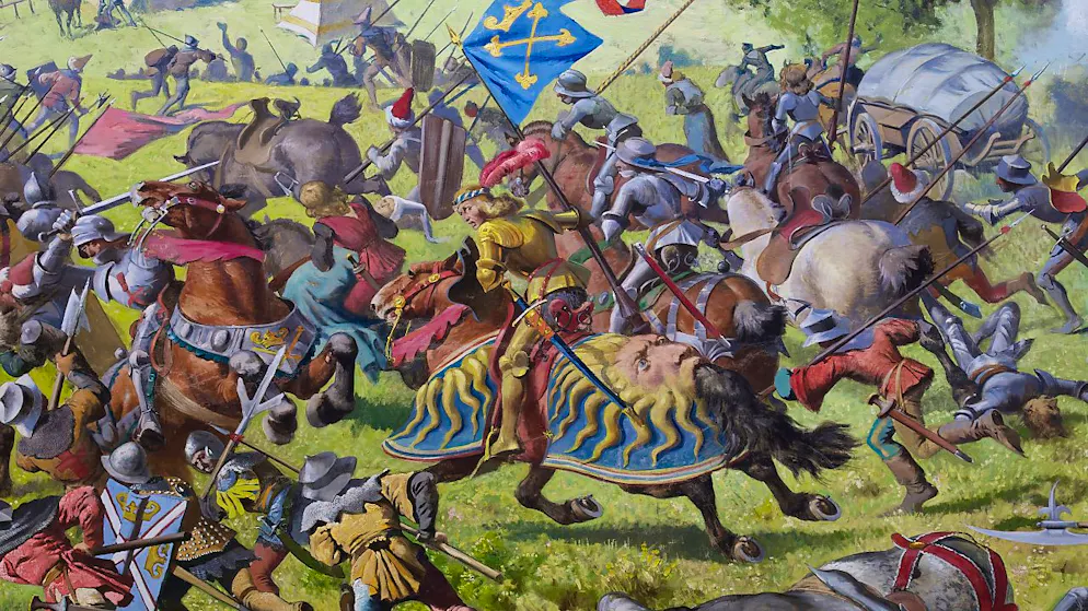 Panorama der Murtenschlacht wird an ETH Lausanne digitalisiert - Gallery. Das Gemälde stellt den Moment dar, in dem die Eidgenossen während der Belagerung Murtens durch das Herzogtum Burgund im Jahr 1476 die Oberhand gewinnen.