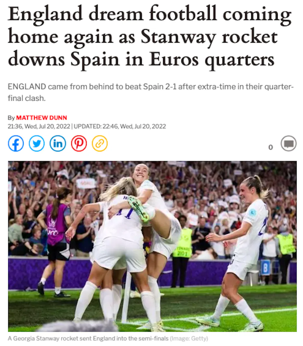 Pressestimmen zu Englands Halbfinal-Einzug nach dem Sieg gegen Spanien. Wieder einmal träumen sie in England von «Football's coming home».