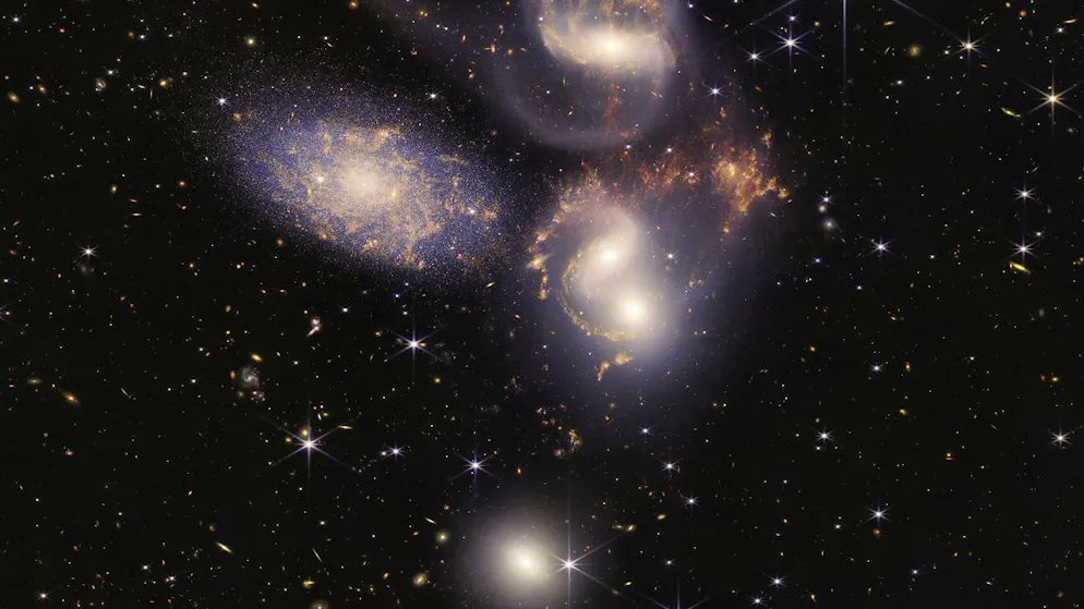 Aufnahme von fünf Sternsystemen durch das James-Webb-Weltraumteleskop. (Archivbild)