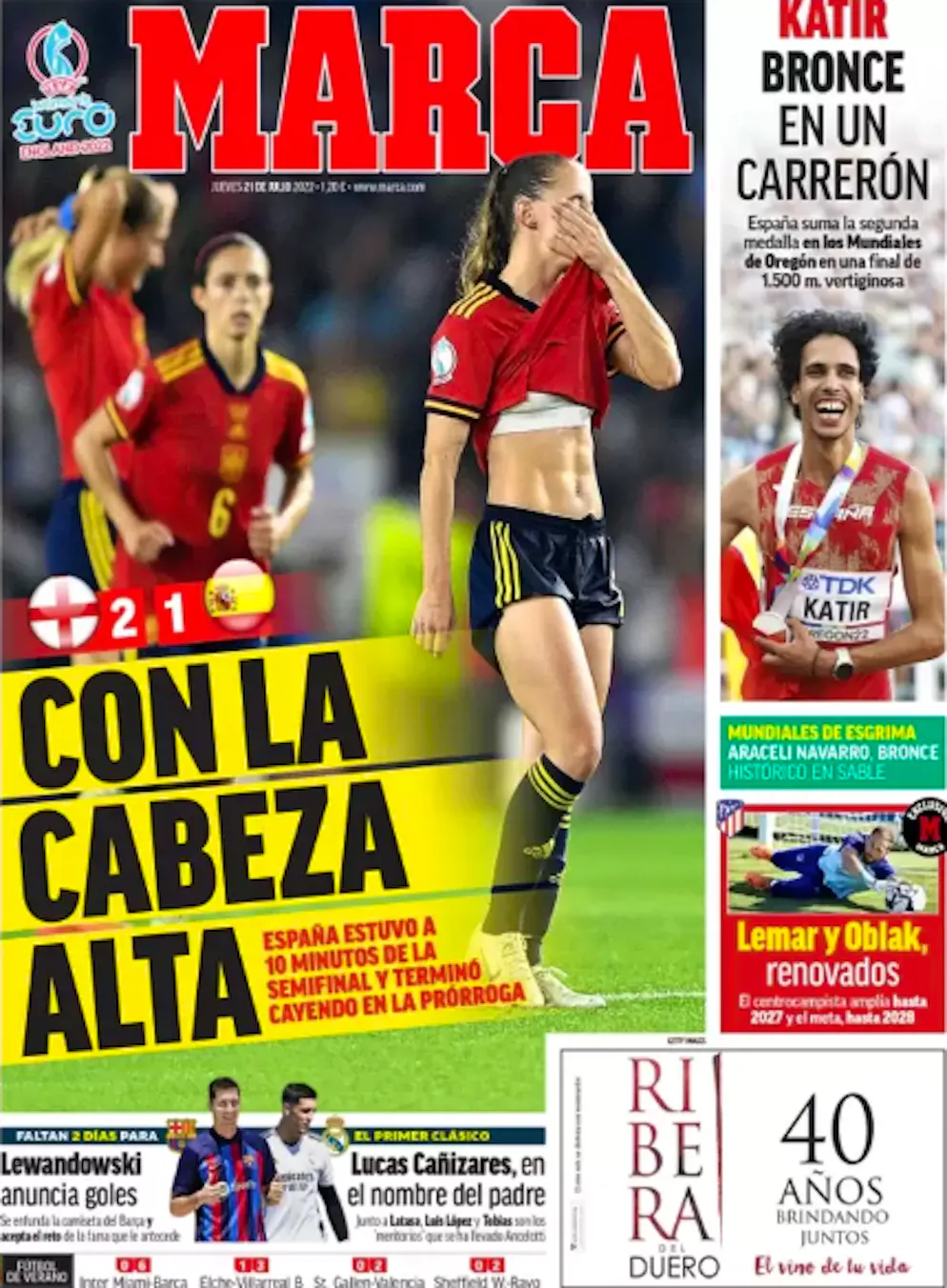 Pressestimmen zu Englands Halbfinal-Einzug nach dem Sieg gegen Spanien. «Erhobenen Hauptes» verabschiedet sich Spanien von der EM.
