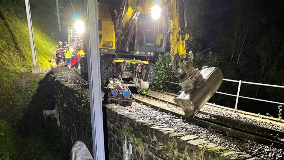 Der Unfallort auf der Bahnstrecke Chur-Arosa.