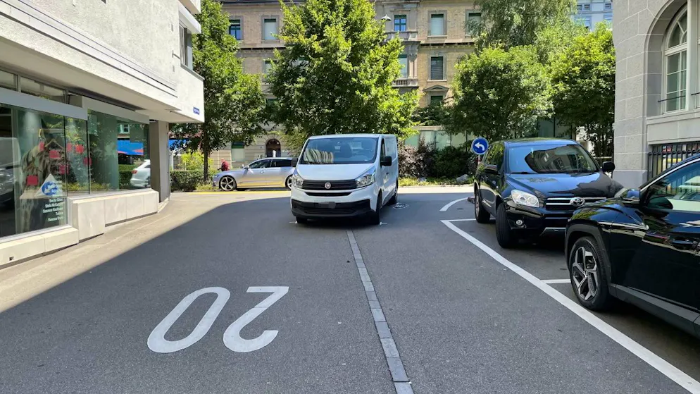 Der Lieferwagen übersah die Fussgängerin beim Einbiegen und überfuhr sie.