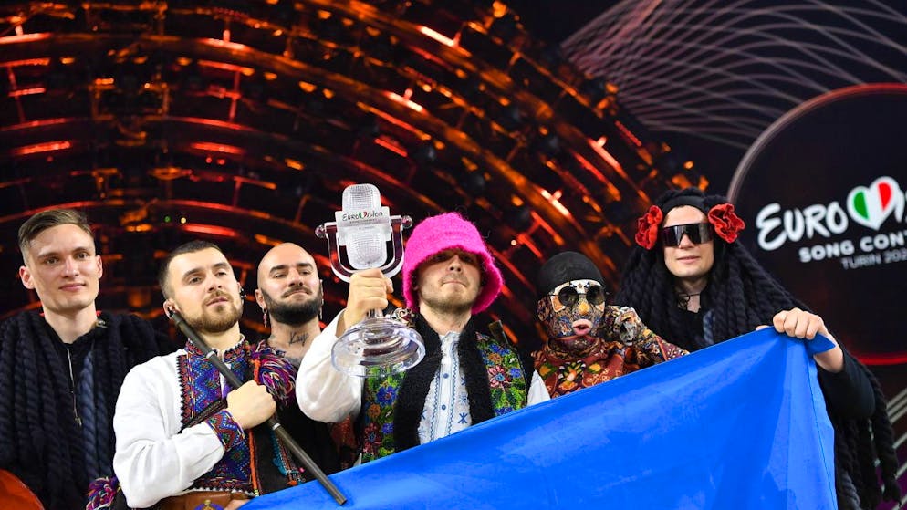 Il gruppo ucraino Kalush Orchestra vincitore della 66esima edizione dell'Eurovision Song Contest (foto del maggio 2022)