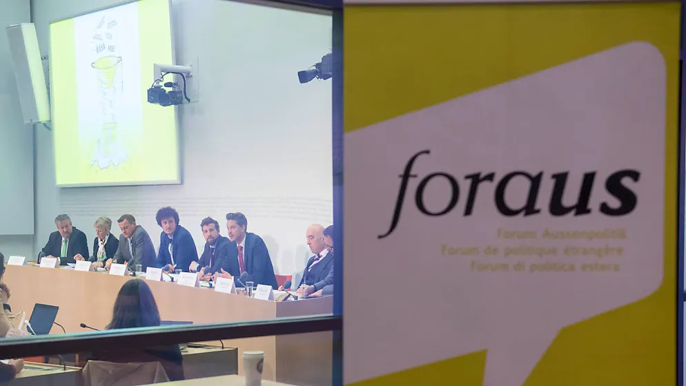 Una conferenza stampa del Forum di politica estera foraus (foto d'archivio)