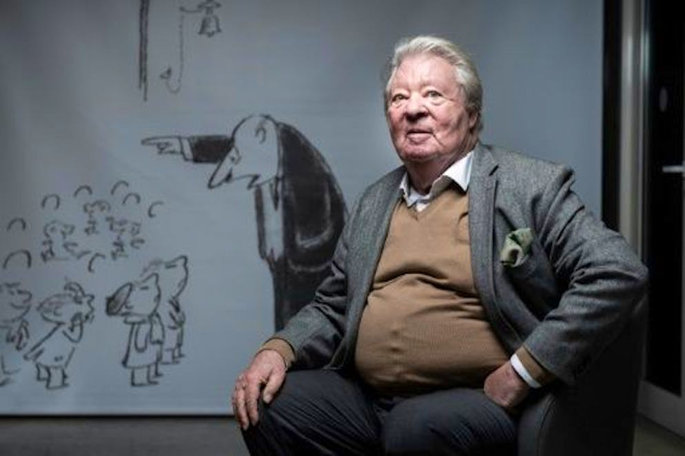 Le dessinateur français Jean-Jacques Sempé, le 6 novembre 2019 à Rueil-Malmaison, près de Paris