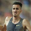 Soufiane El Bakkali of Morrocco compete in 3000m Steeplechase Men at the Athletissima IAAF Diamond League international athletics meeting in the Stade Olympique de la Pontaise in Lausanne, Switzerland, Friday, August 26, 2022. (KEYSTONE/Valentin Flauraud)