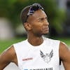 epa10114707 Mutaz Essa Barshim of Qatar reacts during the men's High Jump at the Diamond League Herculis athletics meeting in Monaco, 10 August 2022. EPA/Sebastien Nogier