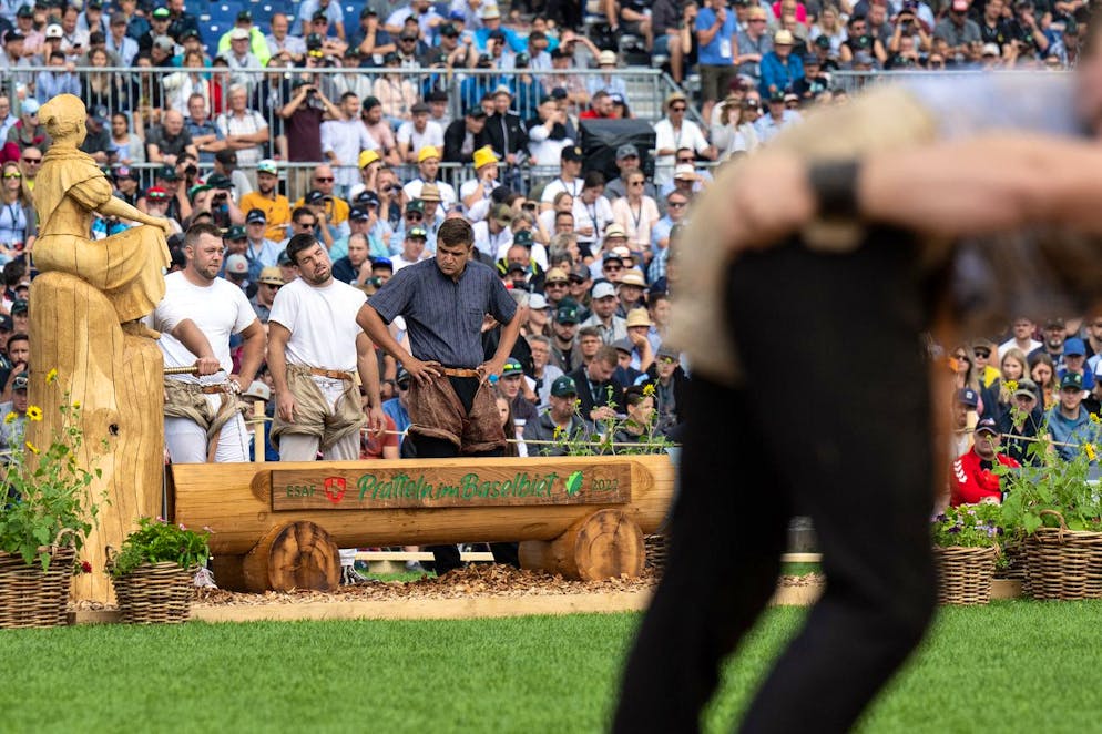 Die besten Bilder des Eidgenössischen. Der Schwingerbrunnen wird häufig besucht.