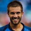 MASON, OHIO - AUGUST 21: Borna Coric of Croatia celebrates his victory over Stefanos Tsitsipas of Greece in the men's final at the Lindner Family Tennis Center on August 21, 2022 in Mason, Ohio. (Photo by Frey/TPN/Getty Images)