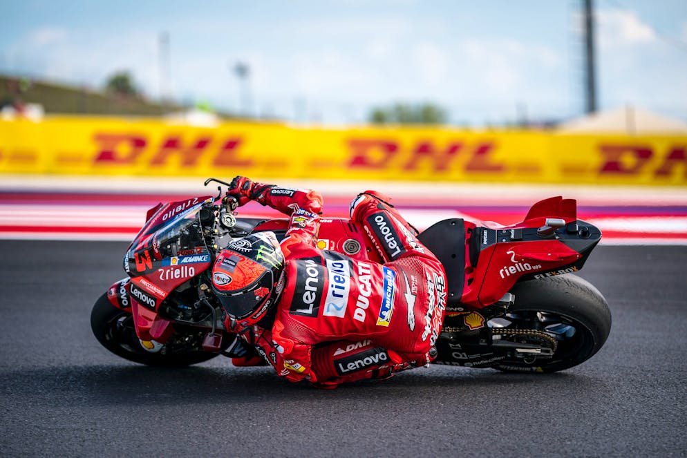 Bagnaia lors des essais libres. 