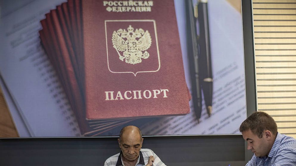 La Russie a distribué des passeports russes aux habitants de certains territoires occupés en Ukraine, après l'avoir déjà fait ces dernières années avec ceux de l'Est sous contrôle des séparatistes (archives).