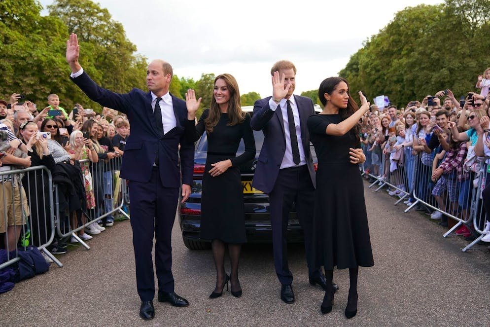 William and Harry united in grief.  For the first time since the death of Queen Elizabeth II, William, Harry and their wives appeared in public.
