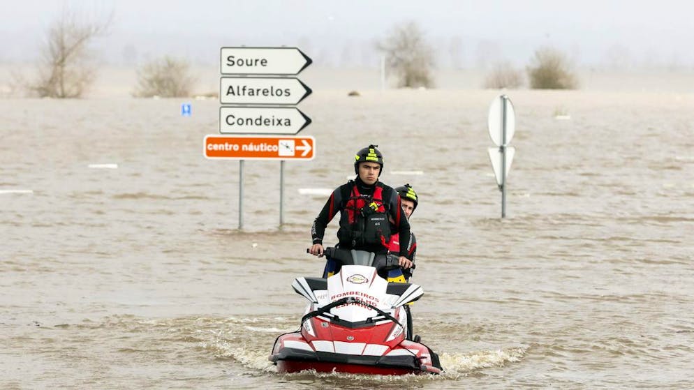 Les fortes pluies qui sont tombées au Portugal depuis lundi.