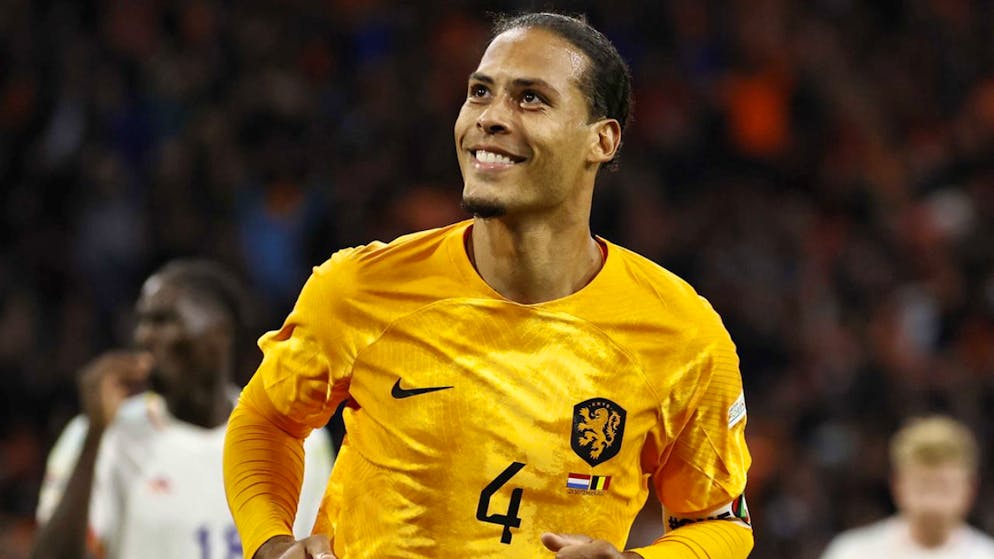 Virgil van Dijk raakte Nederland voor een thuisoverwinning op België.