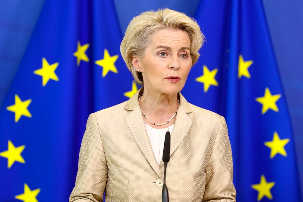 La presidentessa della Commissione europea Ursula Von der Leyen mercoledì a Bruxelles.