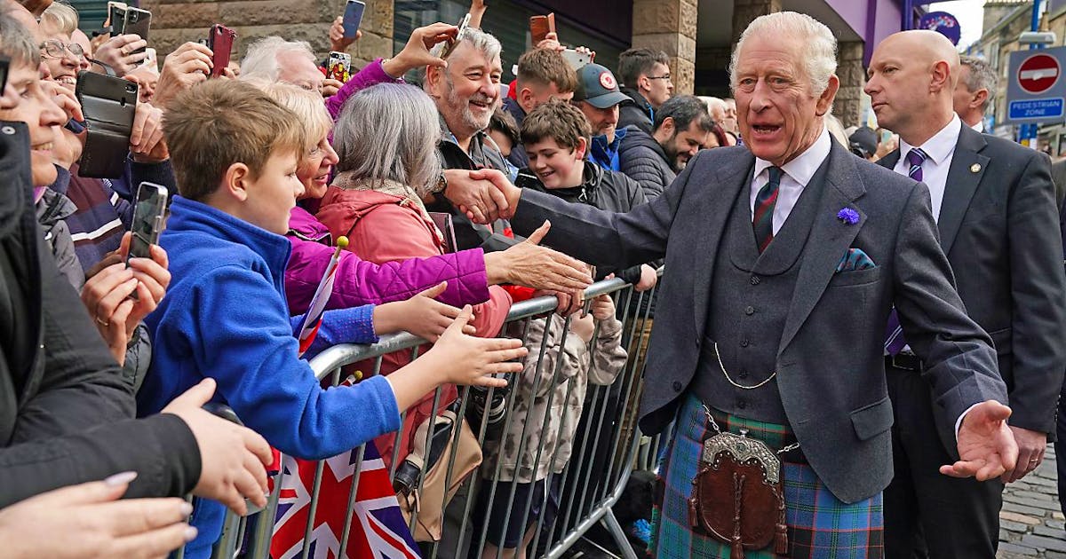 England.  A King in a Gilt: Charles III.  In Scotland.