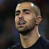 epa10279523 FC Porto's goalkeeper Diogo Costa reacts during the Champions League group B soccer match between FC Porto and Atletico Madrid, in Porto, Portugal, 01 November 2022. EPA/ESTELA SILVA