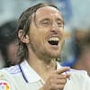 Real Madrid's Luka Modric celebrates after scoring the opening goal during the Spanish La Liga soccer match between Real Madrid and Sevilla at the Santiago Bernabeu stadium in Madrid, Saturday, Oct. 22, 2022. (AP Photo/Manu Fernandez)