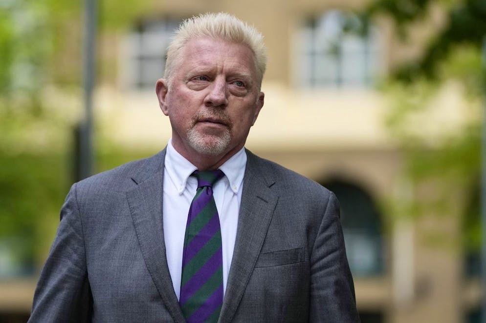 Former tennis player Boris Becker arrives at Southwark Crown Court in London, Friday, April 29, 2022. Becker was found guilty earlier of dodging his obligation to disclose financial information to settle his debts.(AP Photo/Frank Augstein)