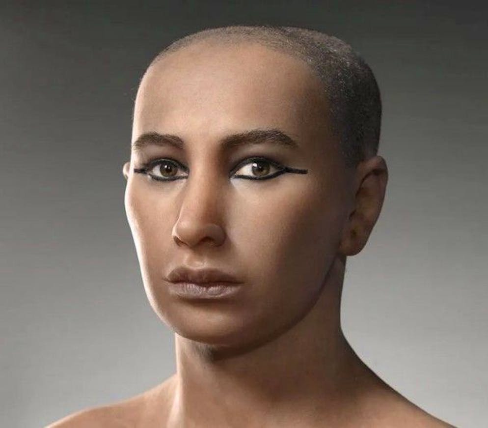Un modello di Tutankhamon ricostruito nel 2005 da un team francese sulla base di immagini TC.