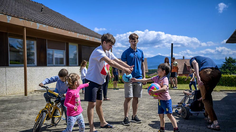 Rifugiati ucraini provenienti da Mariupol alloggiati in un centro del canton Vaud.