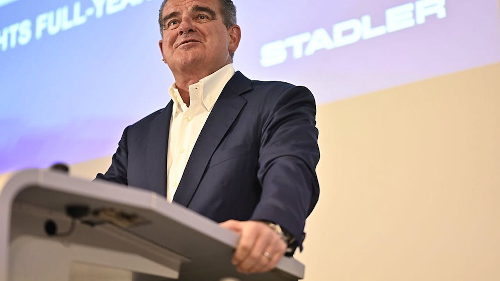 La nomination de Lucius Gerig s'inscrit dans le renouveau générationnel initié il y a quelques années, avec notamment le passage de témoin du directeur général (CEO) Peter Spuhler, ici à l'image, à Markus Bernsteiner, pour se consacrer à la présidence (archives).