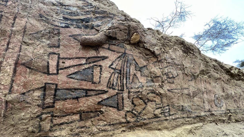 Détail de la fresque de la Huaca Pintada.
