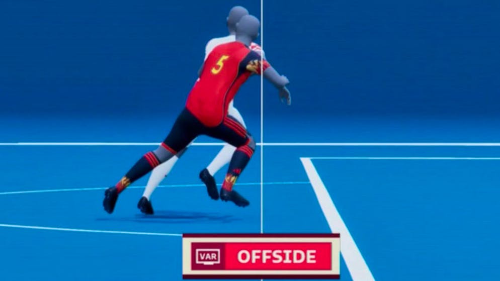 So knapp steht Kroatiens Dejan Lovren gegen Belgien im Abseits.