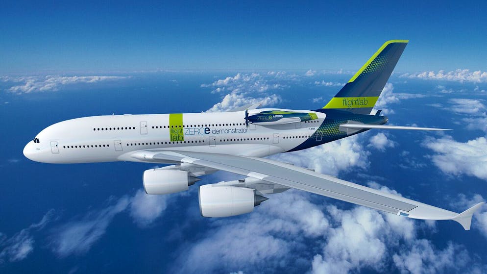Das fliegende Labor: In einer A380 erprobt Airbus die Technologie, die zu ihrem ersten Zero Emission Aircraft führen soll.