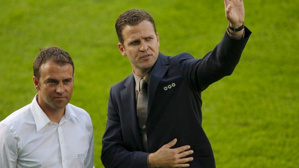 Sie stehen besonders in der Kritik: Trainer Hansi Flick und Teammanager Oliver Bierhoff.