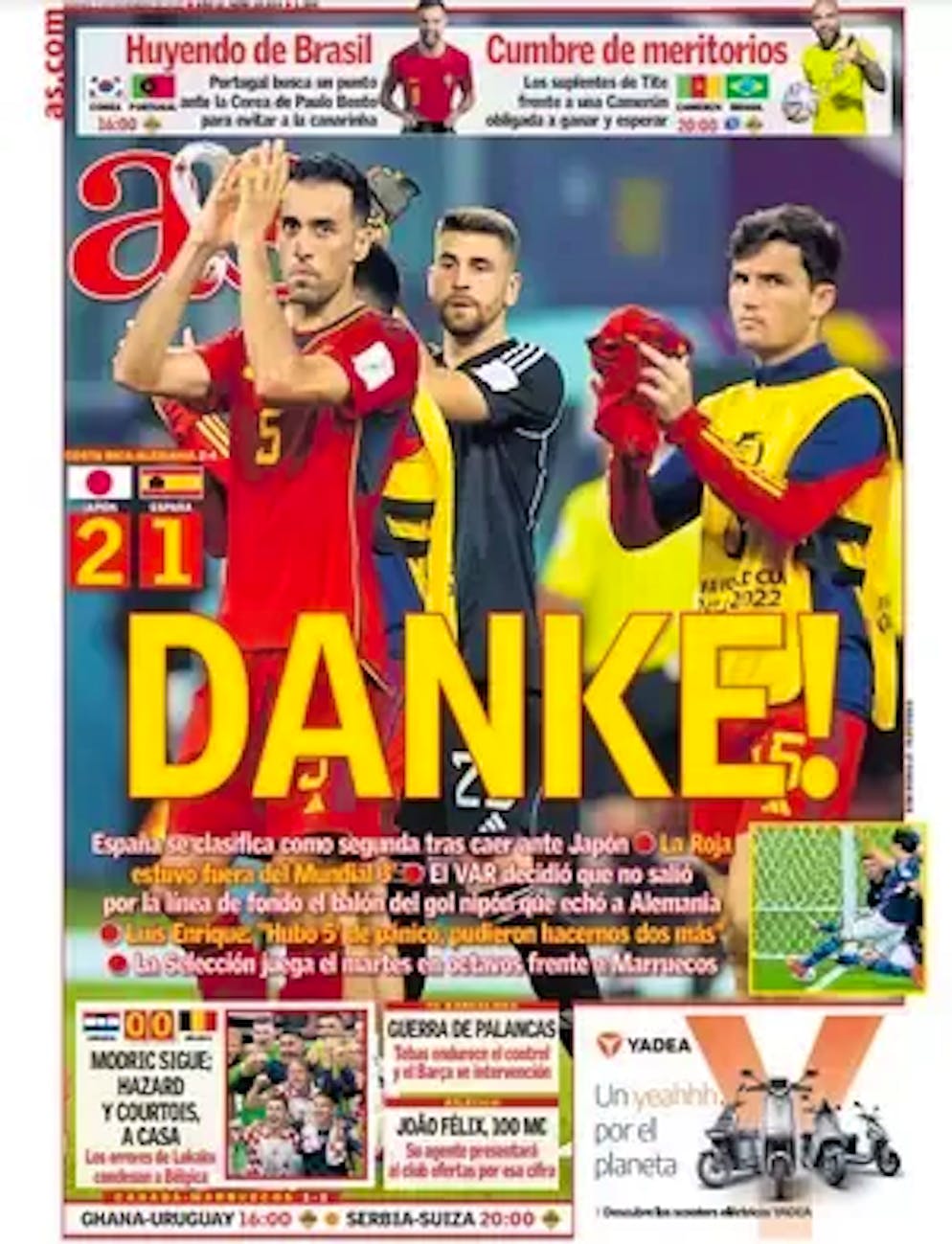 Die AS titelt gross: Danke!