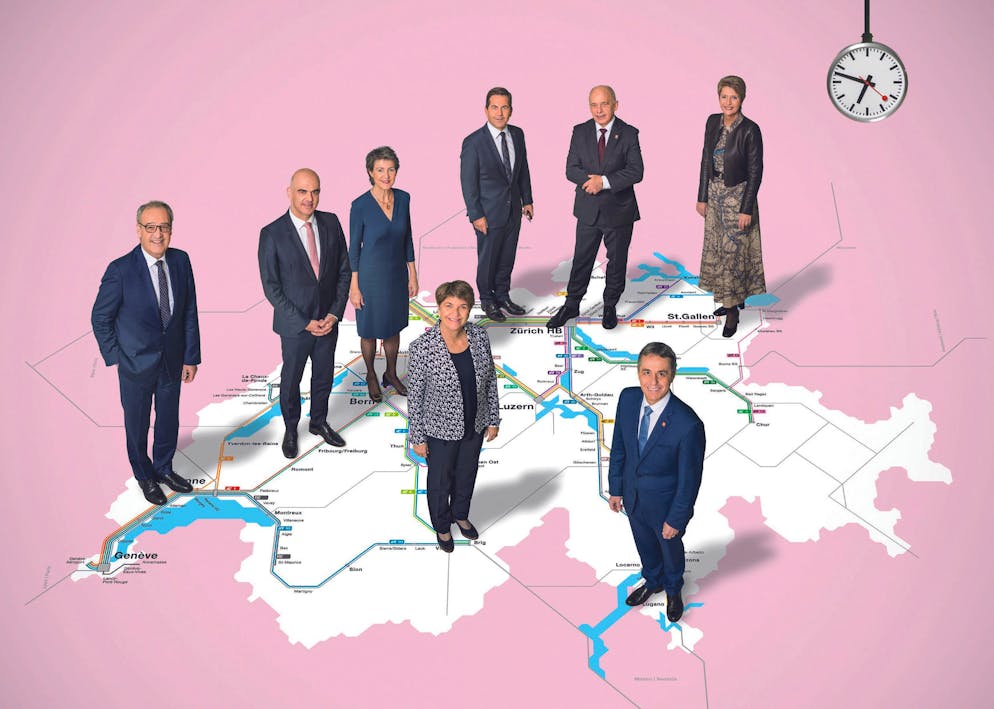 Das offizielle Bundesratsfoto 2022 mit den Bundesräten und Bundesrätinnen.