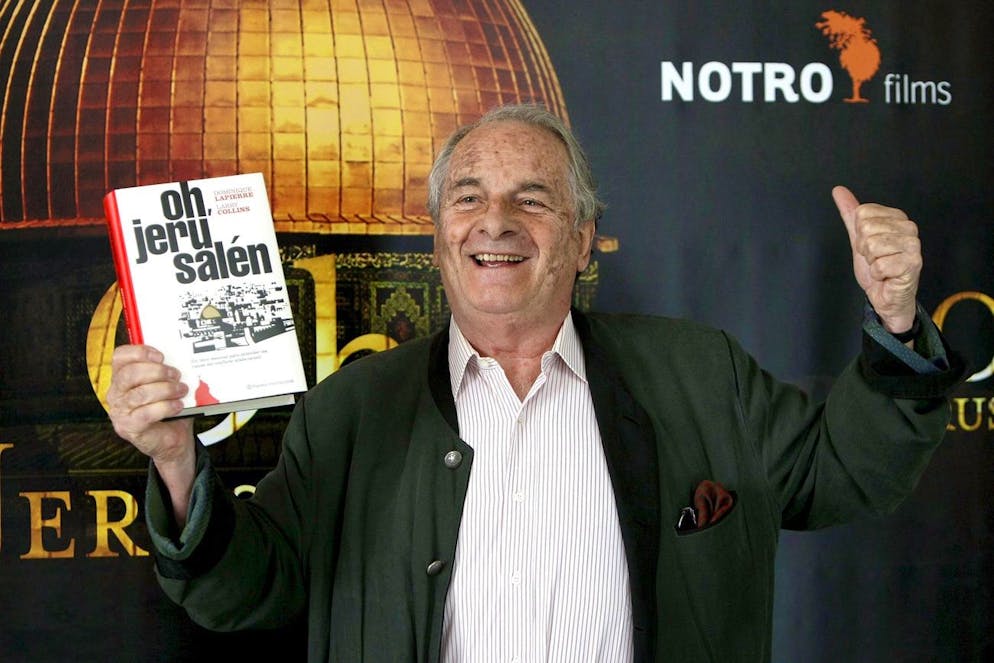 Dominique Lapierre in una foto mentre promuove a Madrid il 17 giugno 2008 la trasposizione cinematografica del suo libro del 1968 «Gerusalemme! Gerusalemme!».