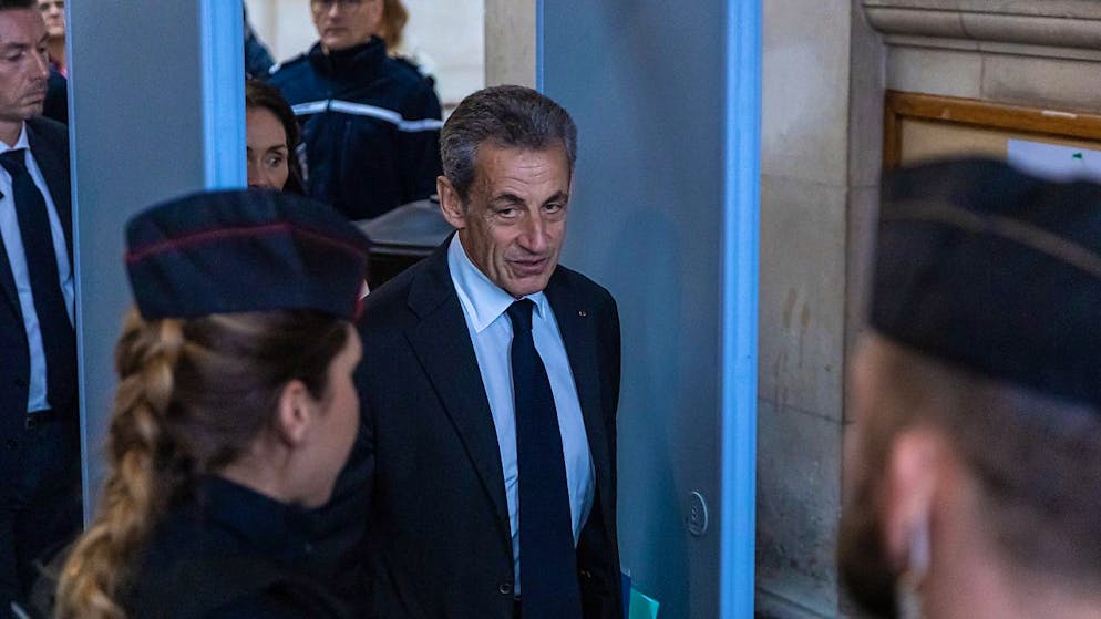 L'ex presidente francese Nicolas Sarkozy al processo d'appello