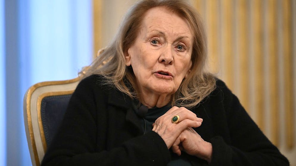 L'écrivaine française Annie Ernaux s'est exprimée mardi devant la presse à Stockholm avant de recevoir le Nobel de littérature samedi.