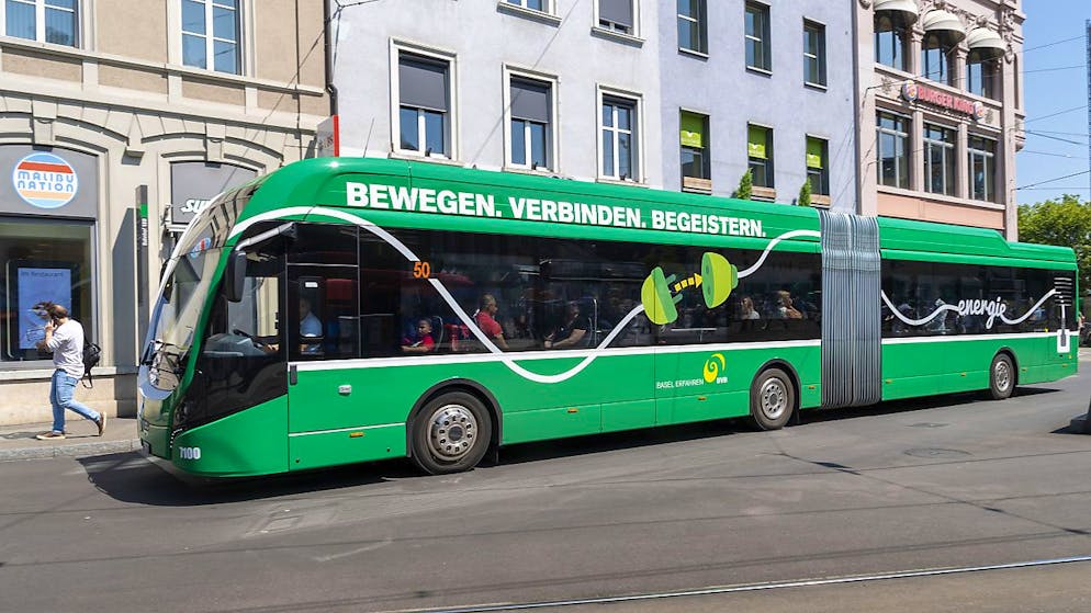 Eine Massnahme mit positiven Klimafolgen: die Beschaffung von Elektrobussen für die Basler Verkehrs-Betriebe.