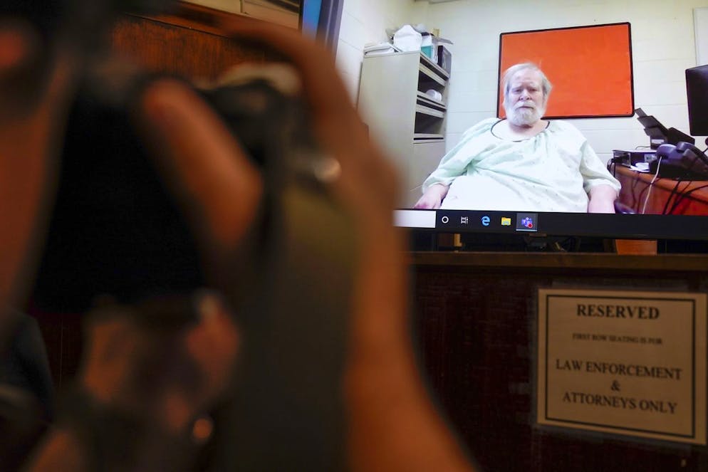 Richard Cottingham è apparso da remoto durante il processo a Mineola, nello stato di New York, il 5 dicembre.