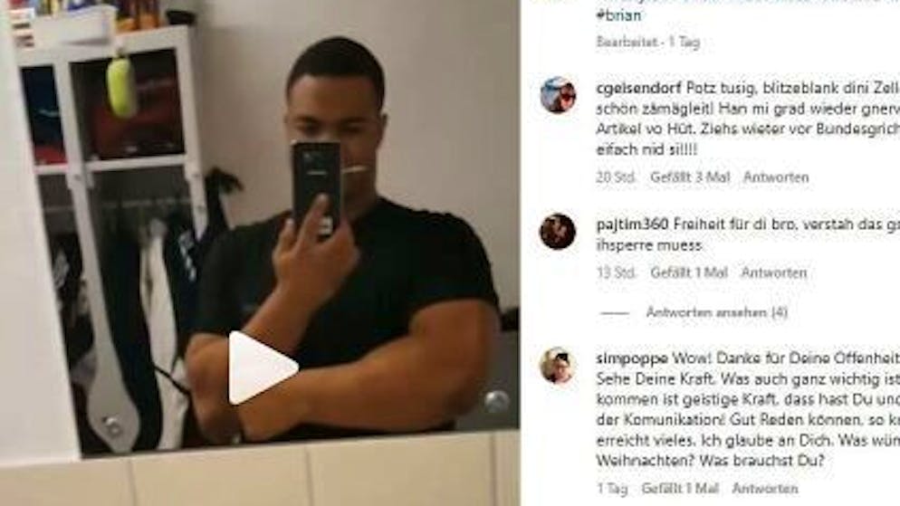 Instagram-Video. Brian zeigt, wie es in seiner Zelle aussieht