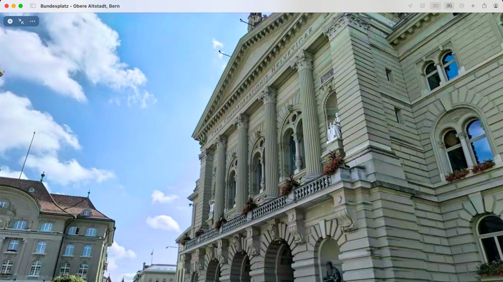 Bei Apple Maps lassen sich jetzt auch virtuelle Rundfahrten durch die Schweiz unternehmen.