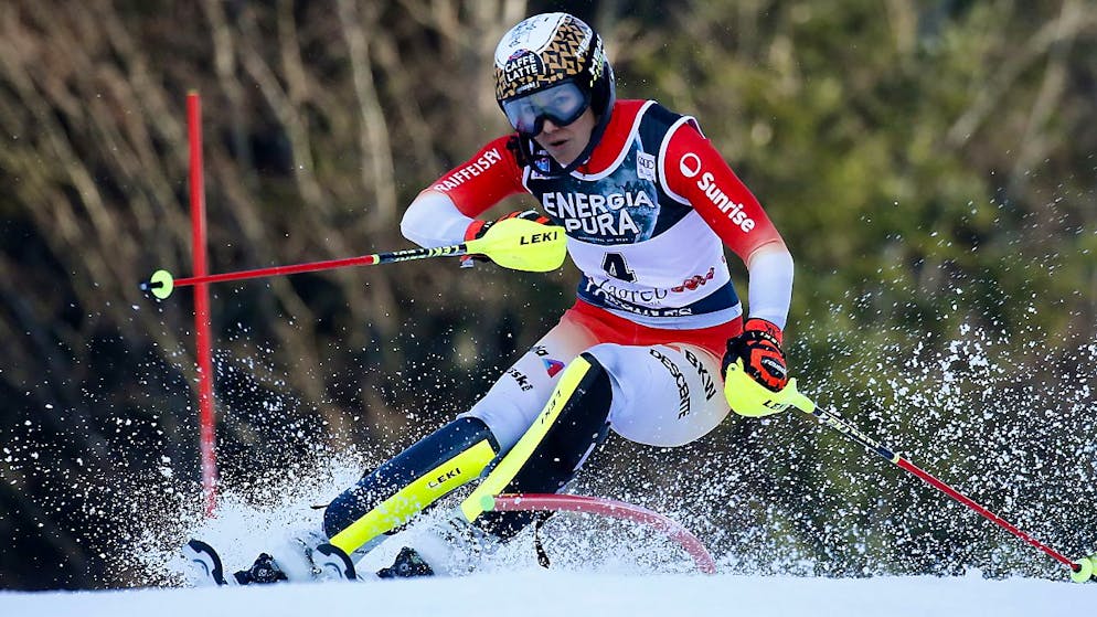 Wendy Holdener sur la piste de Zagreb mercredi.