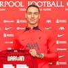 KIRKBY, ENGLAND - JUNE 14: (THE SUN OUT, THE SUN ON SUNDAY OUT) Darwin Nunez signs for Liverpool FC at AXA Training Centre on June 14, 2022 in Kirkby, England. (Photo by Nick Taylor/Liverpool FC/Liverpool FC via Getty Images)