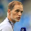 Chelsea's head coach Thomas Tuchel is interviewed on the touchline before a training session at Windsor Park in Belfast, Northern Ireland, Tuesday, Aug. 10, 2021. Chelsea and Villarreal will meet in the UEFA Super Cup in Belfast on Wednesday. (AP Photo/Peter Morrison)