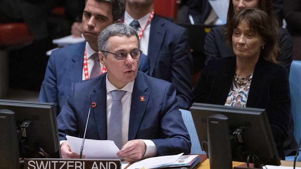 Aussenminister Ignazio Cassis an der Sitzung Uno-Sicherheitsrates am Donnerstag.
